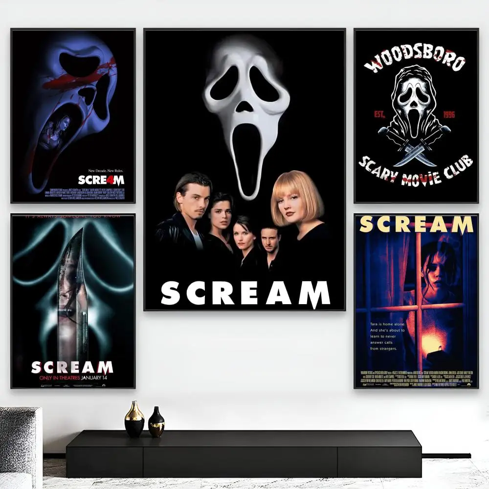 Scream Movie Poster "Ghostface is Watching" - Classic Horror Wall Art, Waterproof & Durable Print for Home Theater & Bedroom Decor, Ultimate Fan Gift