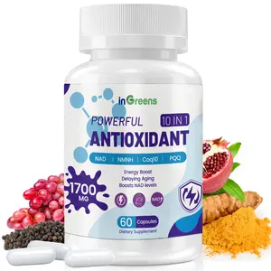 inGreens 10-in-1 Antioxidants Supplement, 1700MG Super Antioxidant for Women and Men, Powerful Antioxidants with NAD, NMNH,Coq10, 60 Capsules/ 1 PACK
