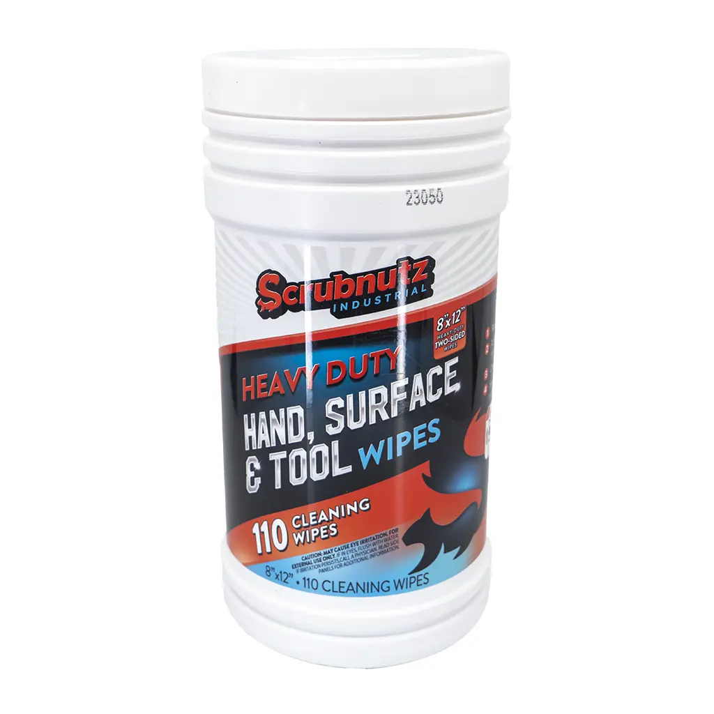 Scrubnutz Durable Cleaning Supplies Industrial Heavy-Duty Cleaning Wipes - 110 Wipes for Hands, Surfaces, Tools