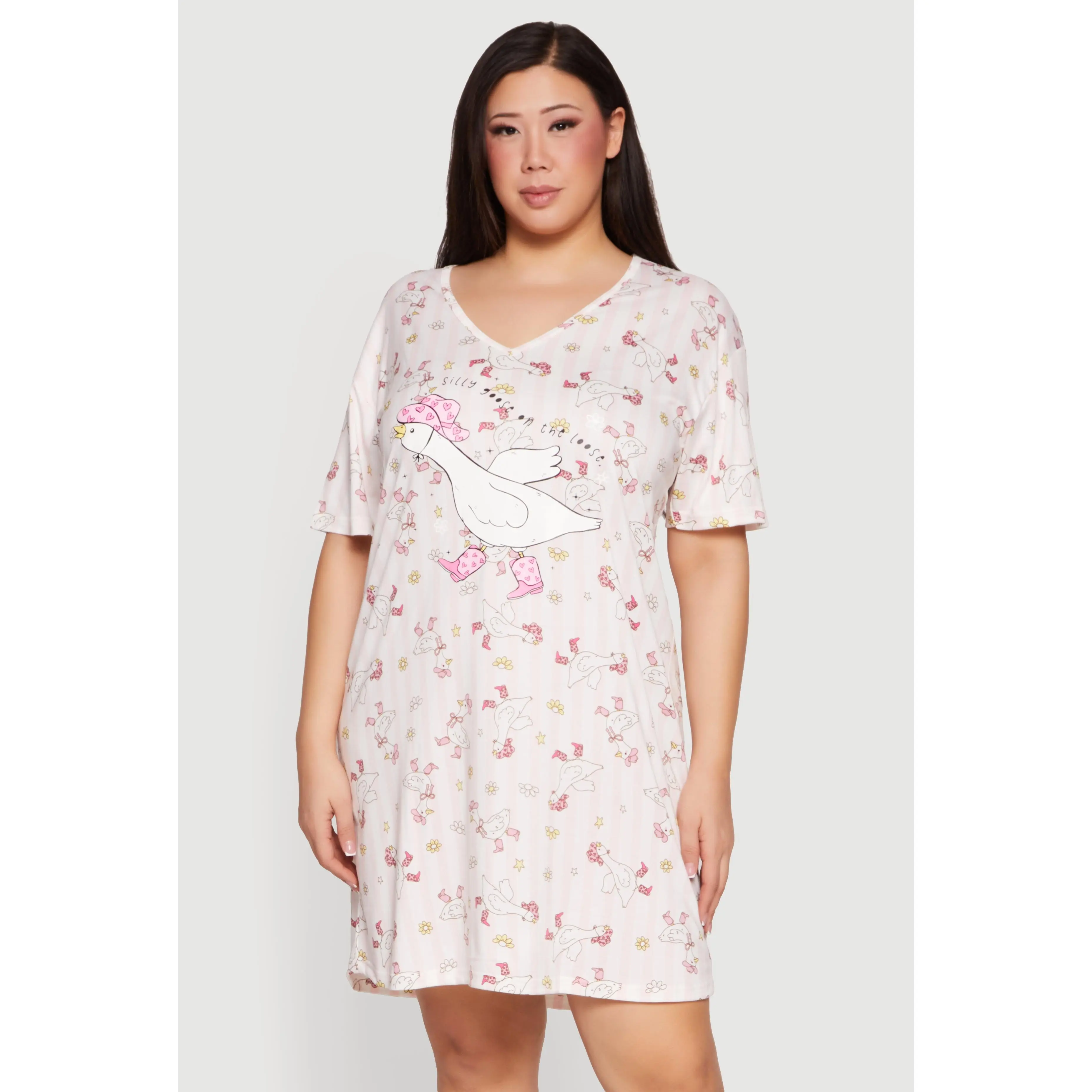Plus Size Silly Goose on The Loose Graphic Sleepshirt