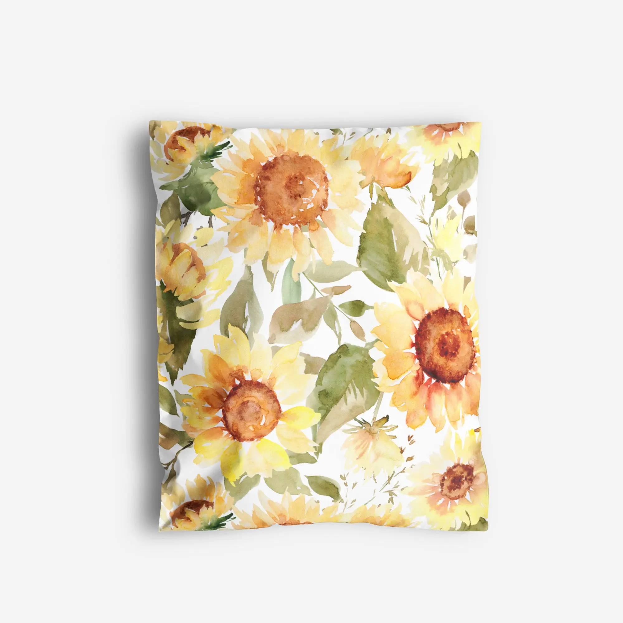 Package Mint Poly Mailers 10x13 - 100 Pack Watercolor Sunflower Design Poly Mailers Shipping Bags - Waterproof, Tear-Resistant, Self-Adhesive Seal - Decorative Mailing Bags for Clothes, Accessories
