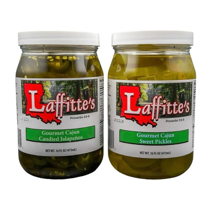 COMBO Pack - Gourmet Cajun Sweet & Spicy Pickles & Candied Jalapenos-sweet & spicy Snack Flavorful