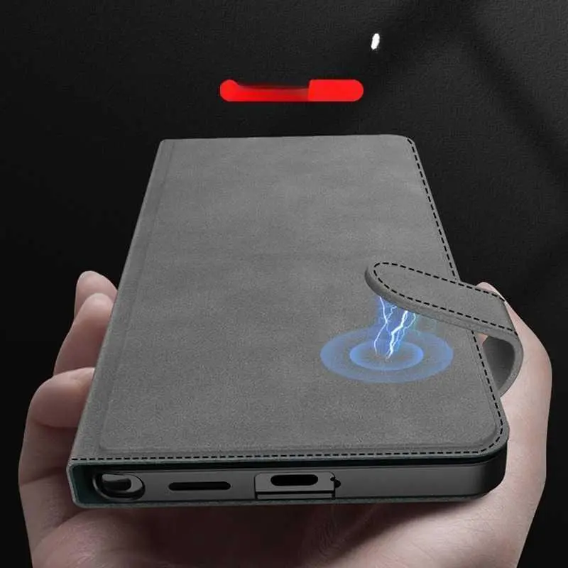 For Samsung Galaxy S26 Ultra Phone Case Business Men's Wallet-Style Leather Case For S25 Flip Anti-Drop Plain Leather HNQ51PL