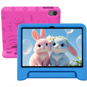 JUNINKE 10 inch Kids Tablet, Android 15 Tablet for Kids with Shockproof Case, 64GB Storage, Quad-Core, Dual Camera, Parental Controls, 2.4G WiFi, Educational Tablet for Boys and Girls