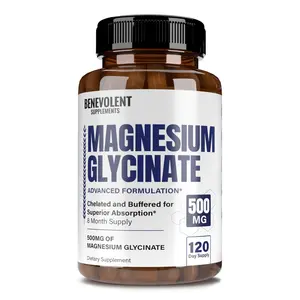 Magnesium Glycinate 500 mg (120 Veggie Caps)