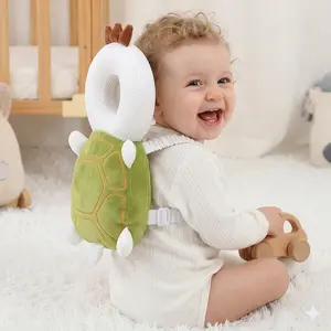Baby Head Protector Backpack with Toddler Adjustable Safety Harness - Soft, Breathable, Hypoallergenic Velvet - for 0.5-2 Years Infants Crawling, Walking
