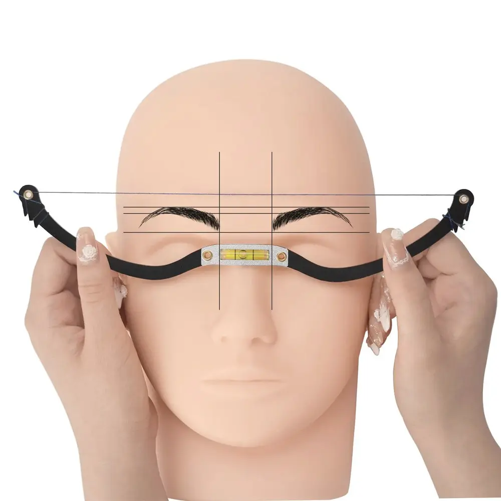 9pcs/set Eyebrow Ruler Tattoo Stencil Cosmetic Professional Level Measure Positioning Tool Reusable Shaping Drawing Line Kit Leveling Tattoo Supplies