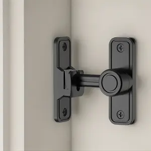 Viral 90°/180° Barn Door Lock | Heavy Duty Rust-Proof Zinc Alloy Sliding Gate Latch | Security Lock for Garden, Bathroom, Fence, Cabinet | Black