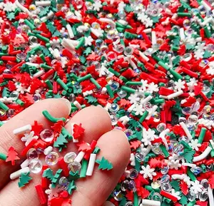 Fake Sprinkles Fake Christmas Sprinkles Fake Candy Sprinkles Clay Sprinkles Polymer Sprinkles Polymer Clay Slices for Nail Art DIY Crafts Cake Phone(40G-Christmas Tree +Snowflake-29)