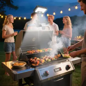 New Bright Solar BBQ Light, Clip-On Solar Lamp, Courtyard Lighting, Outdoor Camping Lantern, Motion Sensor, Multi-Scene Lighting, Emergency Indoor Light, For barbecues, grills, campsites, gardens, balconies, patios, decks, entryways, tables, fences