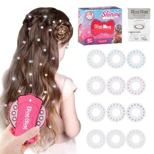 Sparkling Diamond Hair Styling Tool, Hair Gem Applicator, Hair Accessory Set with 360 Rhinestones, Hair Gem Embellisher, Diamond Hair Accessory Press Decor Ornaments Decoration
