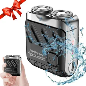 Portable Electric Shaver, 1 Box Double Head Magnetic Shaver with Cleaning Brush & Charging Cable & Storage Bag, Travel Shaver for Outdoor Travel