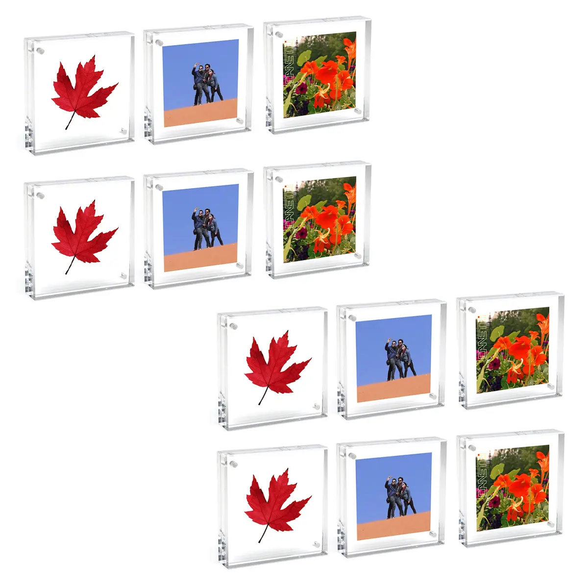Canetti Original Square Photo Frame Set - 2x2in 12-Pack Photo Frame Kit, Baby & Maternity Home Wall Decor