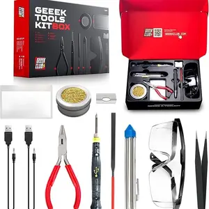 Soldering Kit with Soldering Iron – Geeek Tools Kit Box – 9 Piece Set