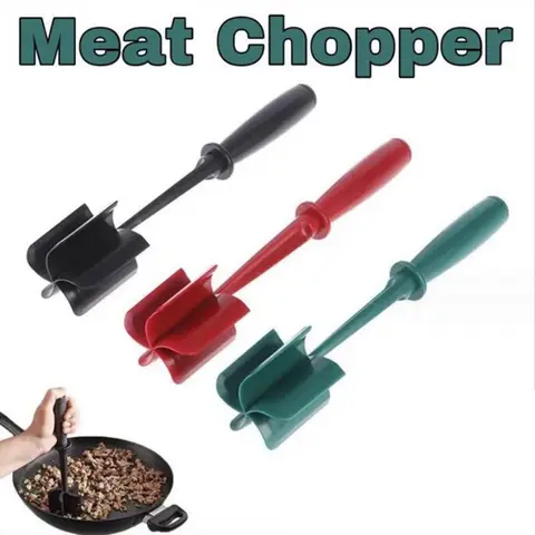 MIUVA Handheld Meat Chopper with 5 Wide Beveled Pinwheel Blades - BPA-Free Durable Cooking Tools, Heat Resistant Non-Stick Ergonomic Handle, ABS Upgraded Nylon Blades, Anti-Dirt Design, Dishwasher Safe, Bowl Side Scraper for Home Kitchen