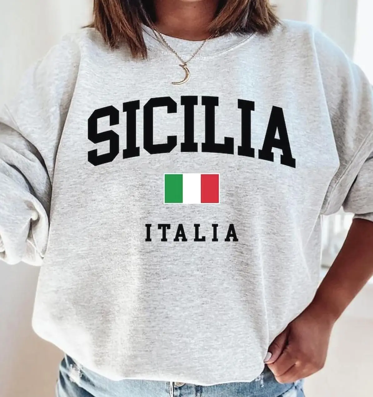Sicily Sweat Shirt Italy Sicilia Clothes Italian Flag T-Shirts, Crewneck Sweatshirts & Pullover Hoodie Soft And Comfortable Shirt Unisex Vintage Sicilian T-Shirt Sweatshirt Hoodie GFG5H