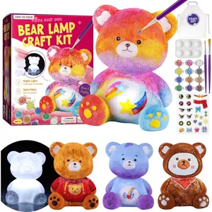 Paint Your Own Bear Lamp Kit, Art Supplies Bear Painting Kit for Kids 6-12, Arts and Crafts for Kids Ages 8-12, Bear Toy Girls Boys Halloween Birthday Christmas Gifts Ages 3 4 5 6 7 8 9 10 11 12+