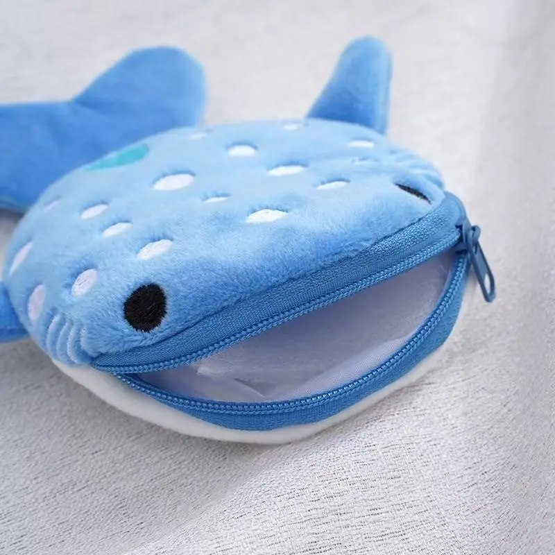 Blue Shark Zipper Bag, Cartoon Data Line Pendant, Large Capacity Shopping Bag, Shoulder Bag, Work Bag, Makeup Bag, Travel Bag, Everyday Bags, Daily Shoulder Bag
