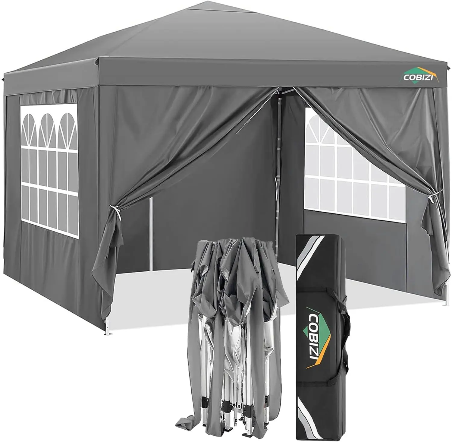 COBIZI 10x10 Pop Up Canopy Tent with Sidewalls, Commercial Instant Shelter Outdoor Gazebo Party Tent