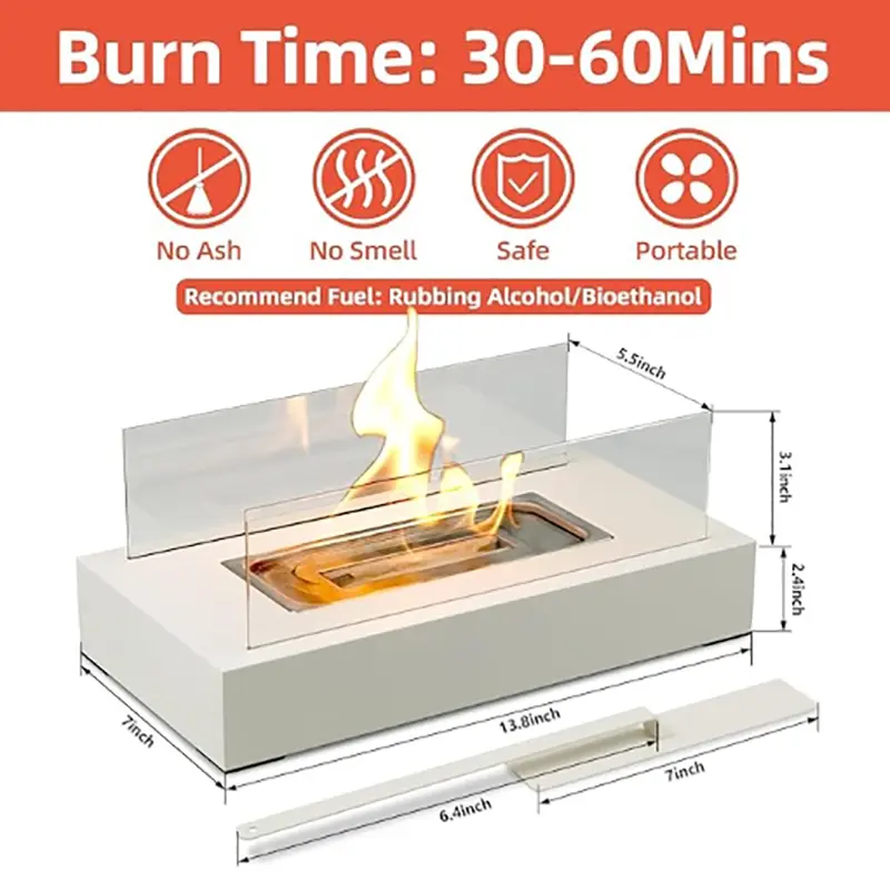 Portable indoor/outdoor mini fireplace desktop decoration, home terrace balcony, backyard gift for a lady's mother, her wedding, Mother's Day housewarming, birthday gift