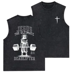 Jesus The Ultimate Deadlifter Christian Washed sleeveless Tee unisex god