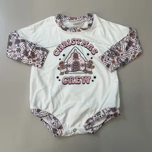 baby girl clothes christmas crew newborn christmas bubble gift long sleeve baby gingerbread romper