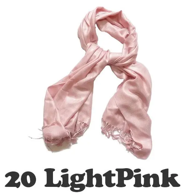 Women Pashmina Wool Feel Silky Classic Solid Wedding Shawl Scarf Stole Wrap LightPink