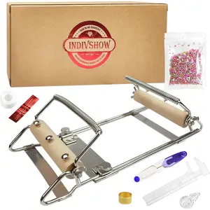 Adjustable Bead Loom Seed Bead Loom Kit Includes Thread Beading Needles 8000 Grains Czech Beads Calipers Thimble Yarn Scissors for Adults Bracelet Making Kit
