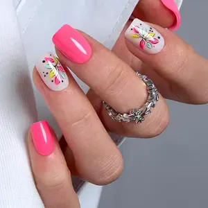 Vibrant Neon Press On Nails | CurvLife Nail | 24pcs Medium Square Fake Nails | Glossy Finish with Bold Neon Colors & Radiant Shine | Easy to Apply, Comfortable & Long-Lasting | Ideal for Daily Commutes, Business Meetings, Banquets & Formal Events