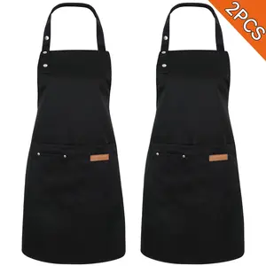 2 Pack Adjustable Waterproof Kitchen Aprons for Women with Pockets Comfortable Chef Aprons for Versatile Cooking Tasks outdoorfun