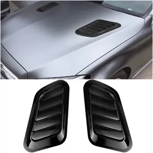 Universal Car Air Flow Intake Hood Scoop Vent Cover Stickers, ABS Carbon Fiber Pattern Decorative Bonnet Vent Decals