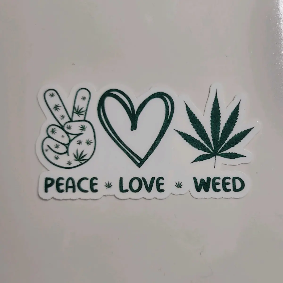 peace love weed sticker, 420