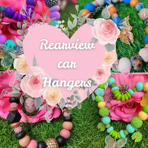 Rearview mirror car hanger in multiple color schemes and bling made with wire with adjustable chain