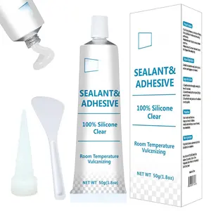 Clear  Sealant & Adhesive RTV Transparent   Caulk  High Strength -Purpose Shrink & Crack Proof Caulking for Kitchen, Bathroom, Windows &  -1.8oz/50g
