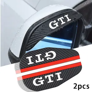 Gti 2pcs Car Rearview Mirror Rain Shield, Waterproof Anti-Fog Anti-Glare, Clear Vision in Rainy Weather, Carbon Fiber Texture Design