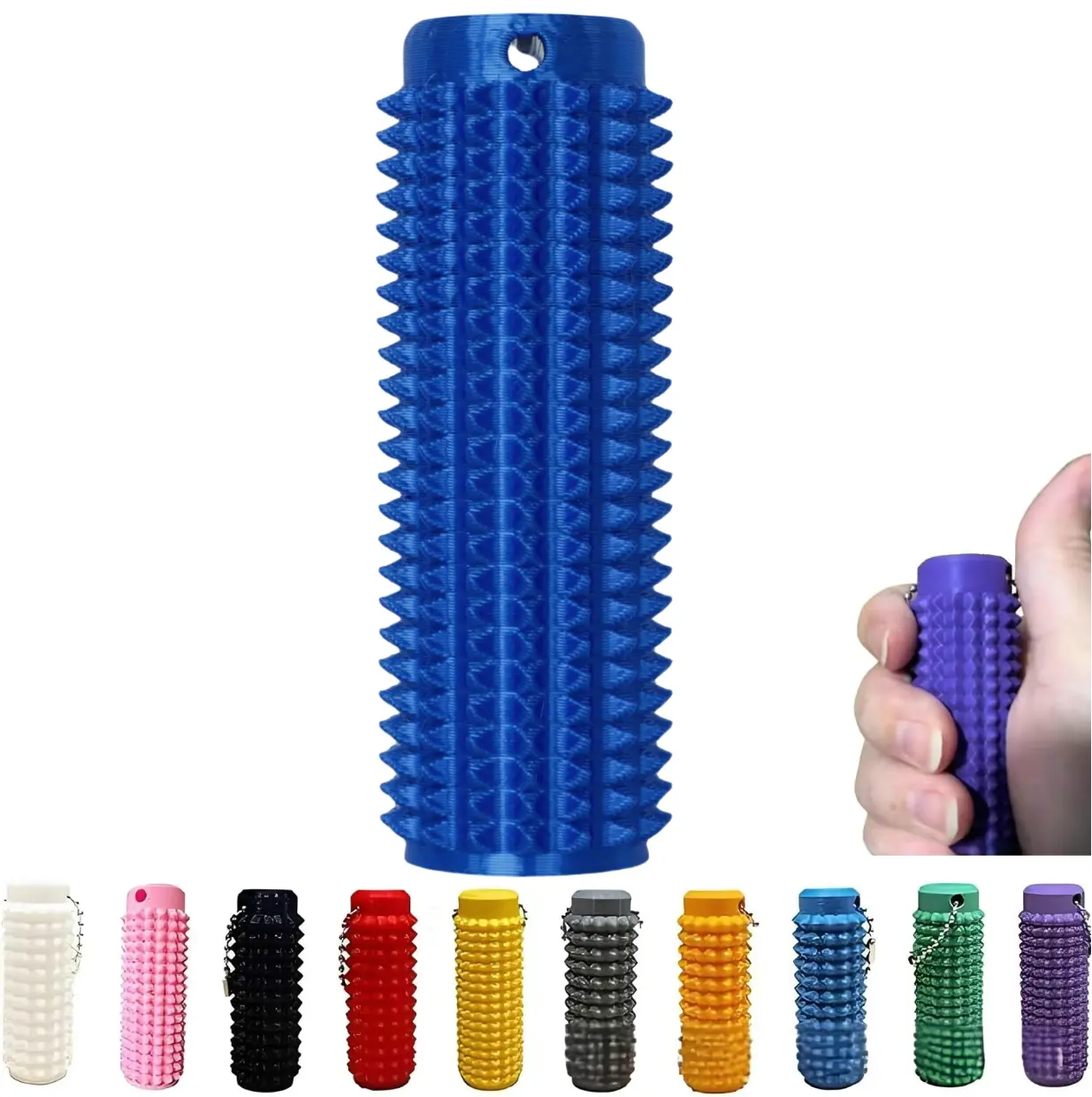 Little Ouchies Grippie Portable Stim Tool Keychain - Vibrant Colors, Firm Plastic Spikes, Clip-to-Keys On-the-Go Use, Anxiety & Stress Relief, Pain Stimulation, Impulse Management, Relaxation Stick Solution, Sensory Grippie Set, Stress Relief Model