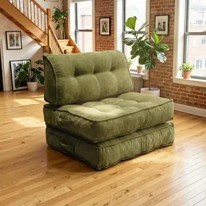 2-in-1 convertible sofa bed, foldable design, modern soft and comfortable corduroy fabric high-density memory sponge filling, small living room, bedroom, and lounge sofa