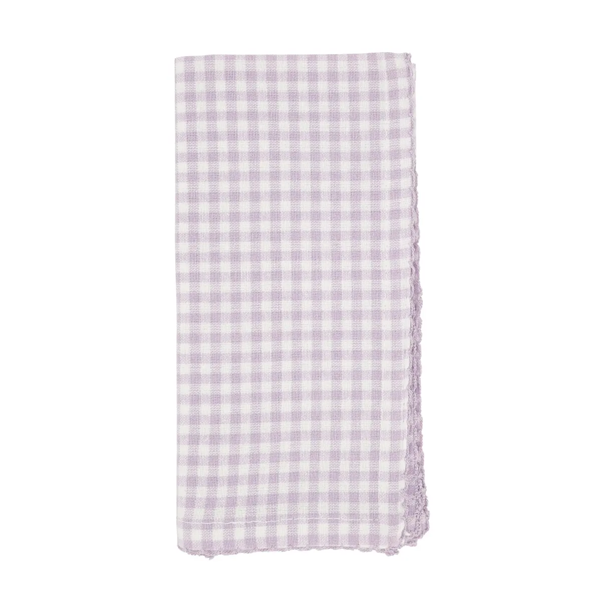 Saro Lifestyle 9201.PU18S 18 in. Gingham Design Table Napkins - Purple Tableware, Set of 4
