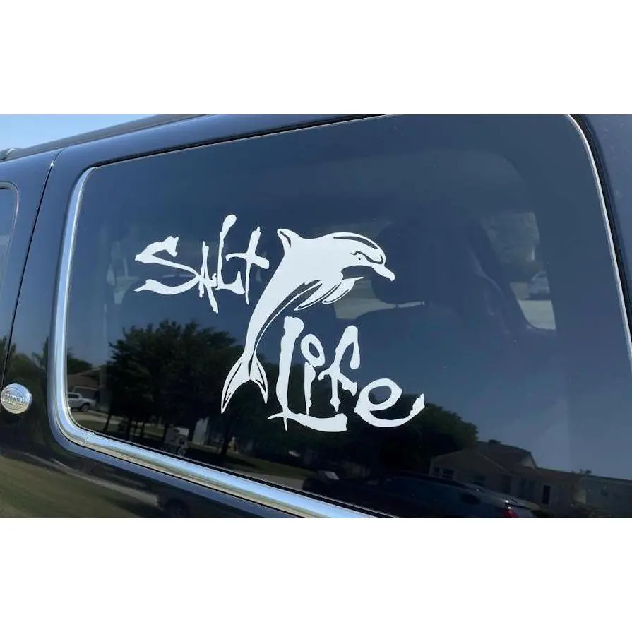 Salt Life dolphin Car Vinyl Decal   | Beach Ocean Fishing Life dolphin sticker