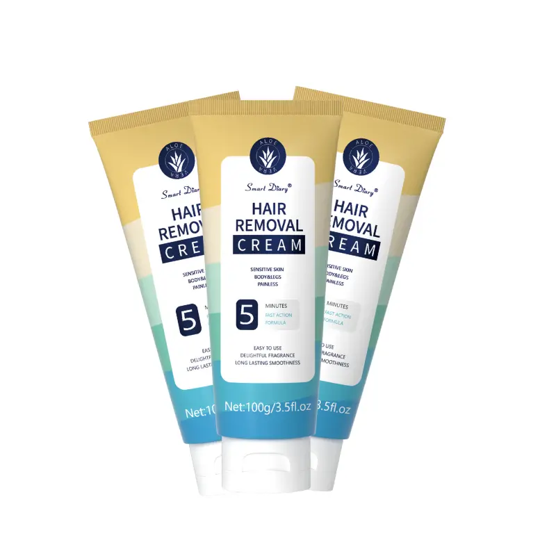 Painless Hair Removal Cream for Sensitive Skin with Aloe Vera, Olive Oil, Sodium Polyacrylate, Dipotassium Glycyrrhizate, Glyceryl Stearate - Fast-Acting Water-Based Gentle Non-Irritating Lotion for Men & Women, 300ml