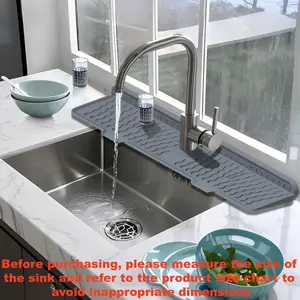 1PC kitchen silicone sink faucet pad, bendable design, anti slip drainage pad, quick drying sink protection pad, easy to clean, suitable for bathroom vanity, faucet tray, home decoration, Water splash guard, Water Splash Proof