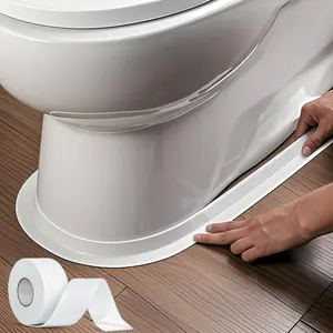 White Waterproof Caulk Tape, Self-Adhesive for Toilet, Tub, Kitchen, Corners,Bathroom Surfaces, Easy Application, 1-1/2 Inch x 10-1/2 Feet