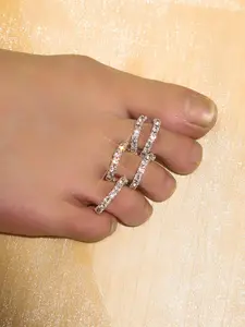 5 sparkling rhinestone elastic foot rings, Stacking Rings, summer ocean vacation style foot ring set