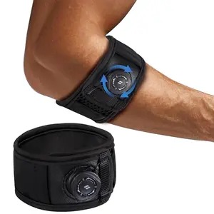 Tennis Elbow Brace for Men & Women, Elbow Brace for Tendonitis and Tennis Elbow and Golfer's Elbow, Adjustable Elbow Strap (Black, S/M/L, 7.5"–14.5")