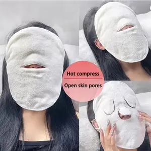 Heated Facial Towel - Hot Compress Steaming Towel for Skincare, Pore Opening, Deep Cleansing & Moisturizing