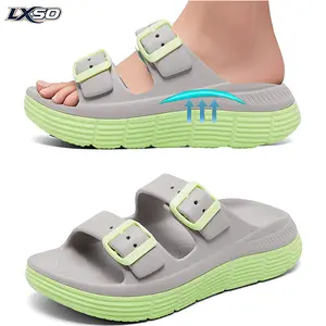 Lxso Womens Recovery Platform Sandals Comfortable Plantar Fasciitis Arch Support Classic Summer FlipFlop, Orthotic Adjustable Thick Cushion Sport Slides Reduces Stress on Feet, Joints & Back Post-Exercise Footbed Walking Shoes Open Toe Footwear Slipper