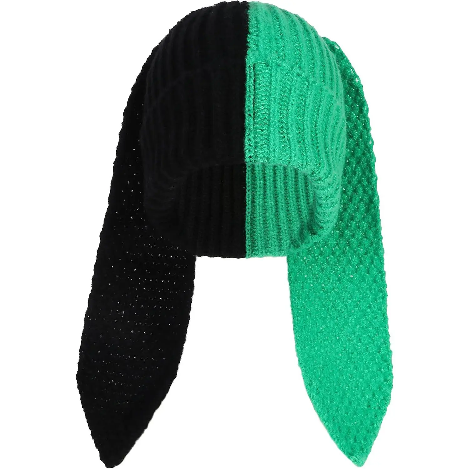 Knit Beanie Hats Cute Bunny Long Ears Funny Hat Fluffy Winter Cap Warm Knit Rabbit Crochet Skull Cap Outdoor Slouchy Hat