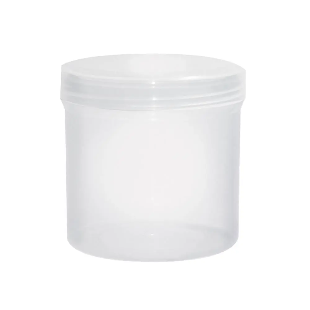 FantaSea 3-In-1 Frosted Plastic Jar Container - 8.5oz (250ml) Round Canister, 3"h x 3" Diameter Home Organizer with Protective Cap, Portable Home Storage Bottle