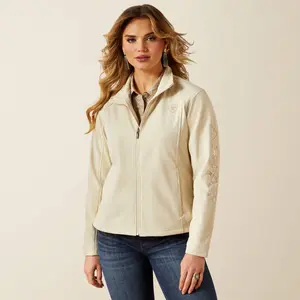 ARIAT WOMENS LOGO SOFTSHELL DYSTER GREY DUNE JAKET 10062306