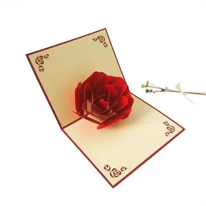 3D Pop-Up Rose Greeting Card with Envelope, Creative Birthday, Anniversary and Wedding Thank You Card, Gift for Family